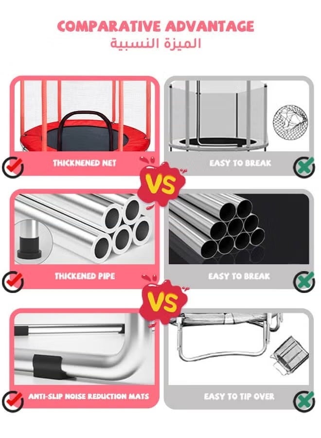 Children's trampoline, indoor home trampoline for children with safety net - Image 3